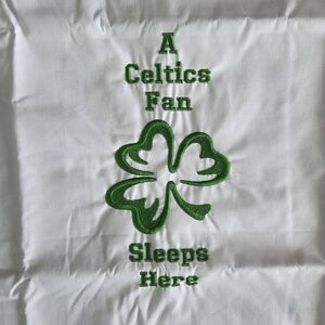 Green and White Celtics Fan Pillowcase